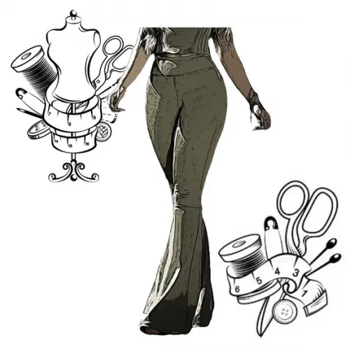 Molde Digital de Calça Flare Bailarina Feminina P ao Gg #165