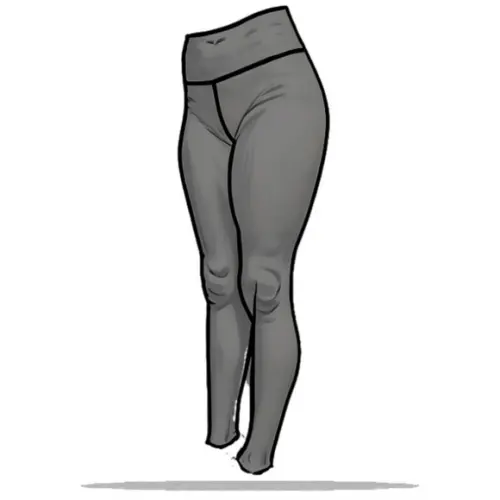Molde Digital de Calça Legging Infantil Cós Alto 2 ao 14