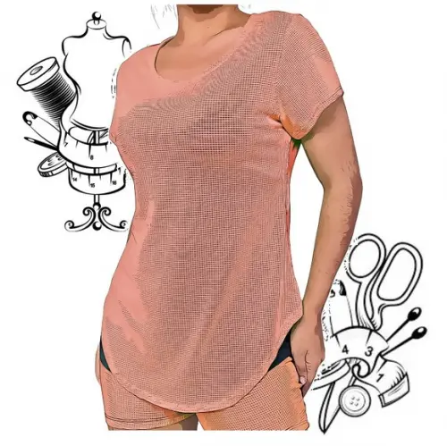 Molde Digital de Camisa Fem Fitness Pp ao Xg #308