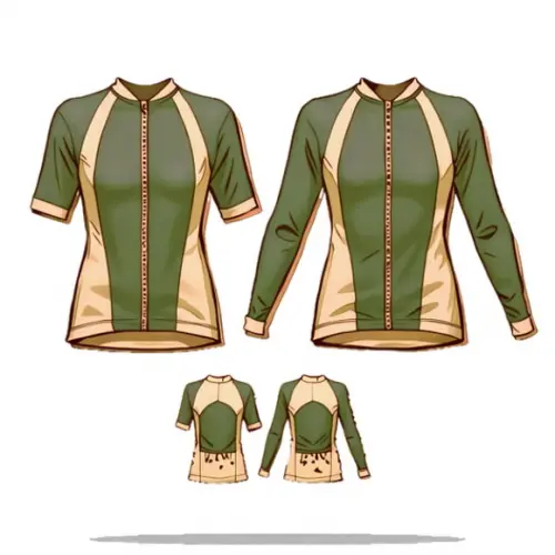 Molde Digital de Camisa Fem Ciclista Raglan Ziper Pp ao Xg