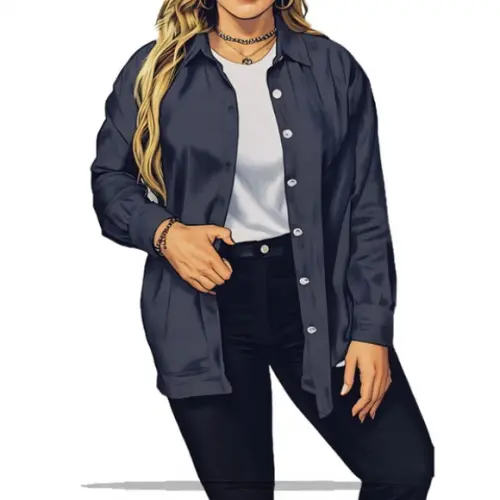 Molde Digital de Camisa Feminina com Botoes do P ao Xxg