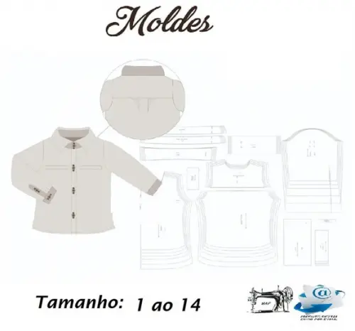 Molde Digital de Camisa Social Infantil Modelagem Especial