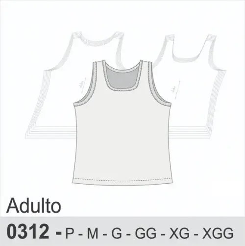 Molde Digital de Camiseta Regata Feminina Adulto