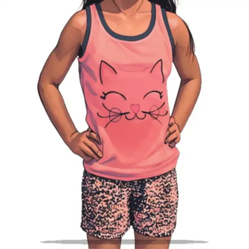 Molde Digital de Conjunto Pijama Inf Regata Verão 2 ao 14