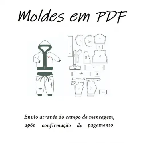 Molde Digital De Jaqueta E Calça Moletom Masculino