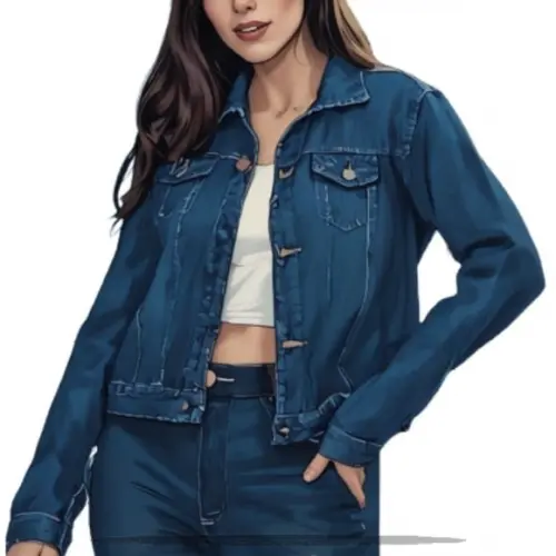 Molde Digital de Jaqueta Jeans Fem Adulto P ao Xxg