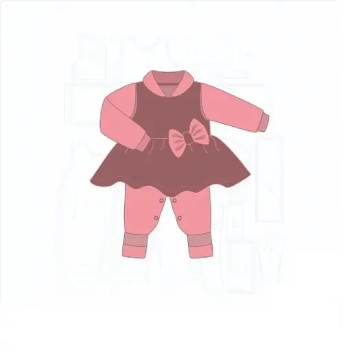 Molde Digital de Macacão com Vestido Bebê