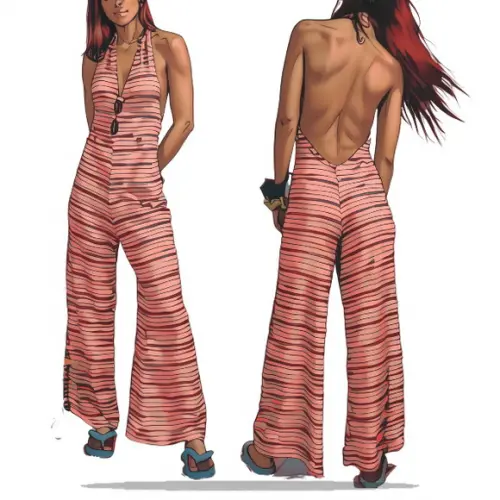 Molde Digital de Macacao Frente Única Pantalona P ao Gg
