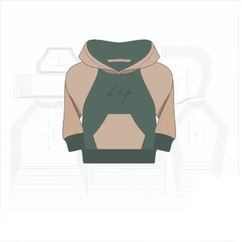 Molde Digital de Modelagem Raglan com Capuz de Moletom
