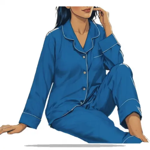 Molde Digital de Pijama Ingles Fem Longo Luxo Cetim do P-gg