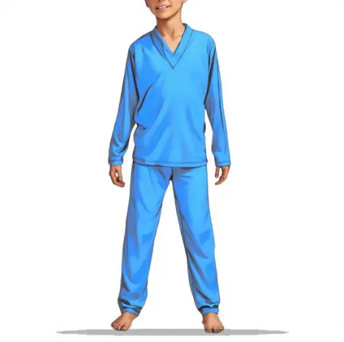 Molde Digital de Pijama Infantil Inverno Gola V 2 a 14 Anos