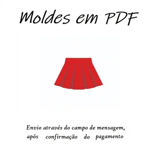Molde Digital de Saia Pregueada Colegial Infantil