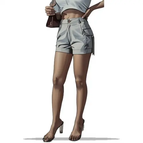 Molde Digital de Short Cargo Feminino do P ao Xg