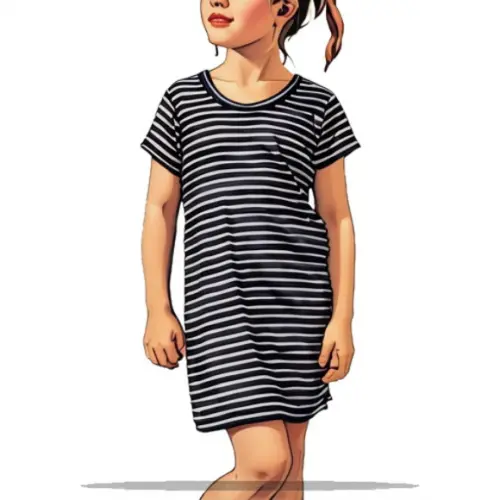 Molde Digital de Vestido Baby Look Infantil de 2 a 16 Anos
