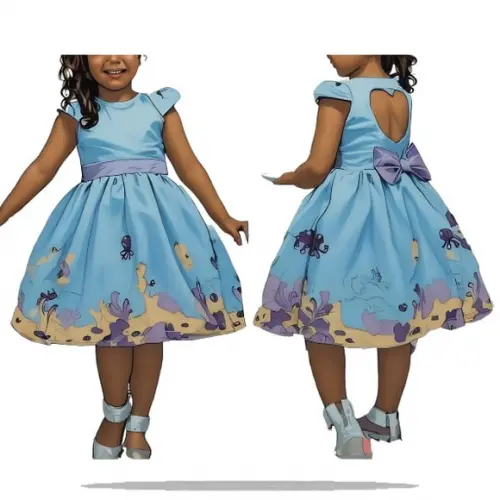 Molde Digital de Vestido Costas Coração Infantil 2 a 12 Anos