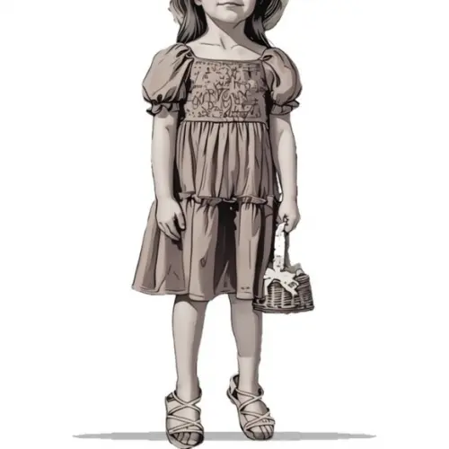 Molde Digital de Vestido Manga Bufante Infantil 2 ao 14