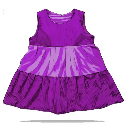 Molde Digital de Vestido Simples Inf Dois Babados do 2 ao 14