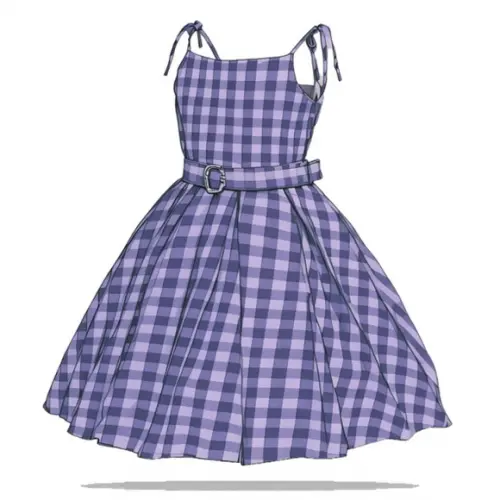 Molde Digital de Vestido Rodado Infantil 4 a 14 Anos