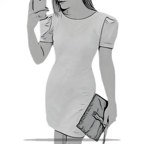 Molde Digital de Vestido Tubinho Manga Princesa P ao Xxg
