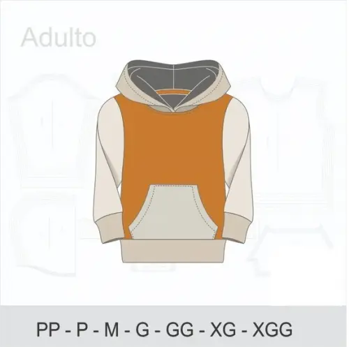 Molde Digital Modelagem Blusa Moletom Adulto com Capuz