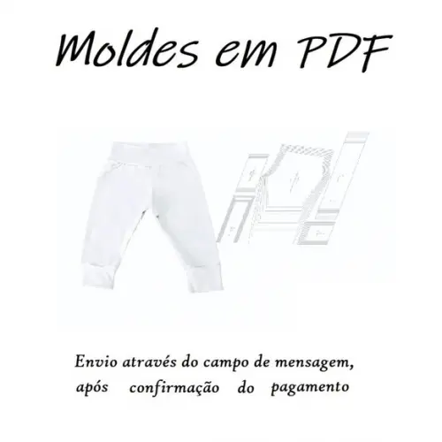 Molde Digital Modelagem Calça Mijão Com Cós E Pé Reversível