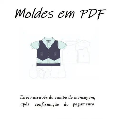 Molde Digital Modelagem De Camisa Colarinho Com Colete Bebê