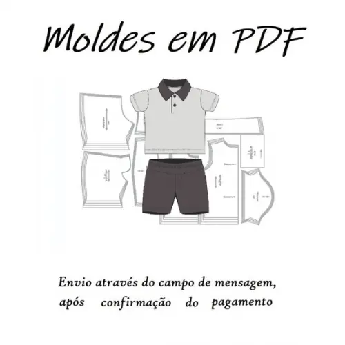 Molde Digital Modelagem De Camisa Polo Com Bermuda Infantil
