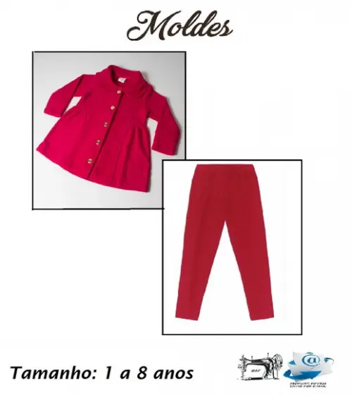 Molde Digital Modelagem de Casaco com Legging Infantil