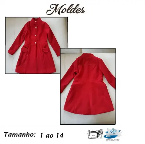 Molde Digital Modelagem de Casaco Forrado Infantil