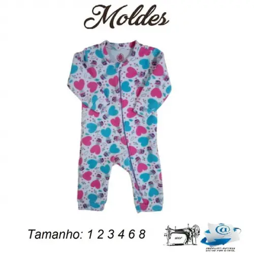 Molde Digital Modelagem de Macacão Infantil de Inverno