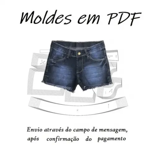 Molde Digital Modelagem de Short Jeans Feminino Infantil