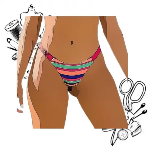 Molde Digital pdf Calcinha Fio com Fita Lateral P ao Gg #365