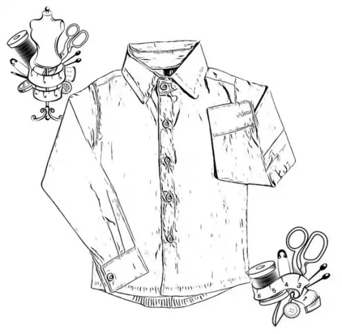 Molde Digital pdf Camisa Social Inf 2 a 14 Anos #373