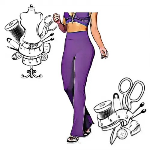 Molde Digital pdf de Calça Flare Bailarina P ao Gg #367