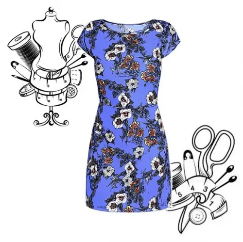 Molde Digital pdf de Vestido Evase do Pp ao Gg #298