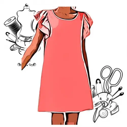 Molde Digital pdf de Vestido Manga Franzida do P ao Xg #301