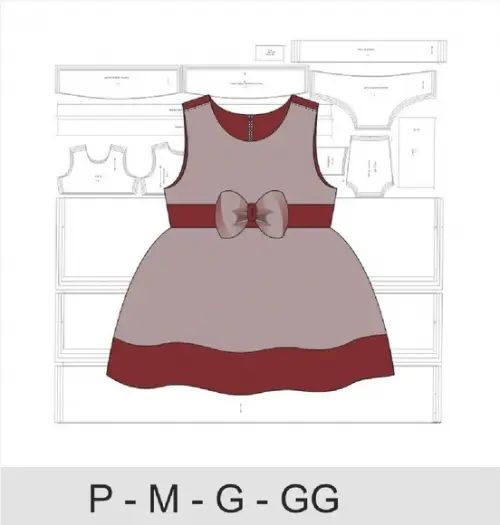 Molde Digital Vestido Bebê e Calcinha Incluso Rápido Envio