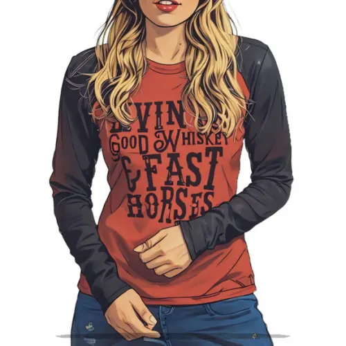 Molde em pdf de Baby Look Feminina m Longa Raglan Pp ao Gg