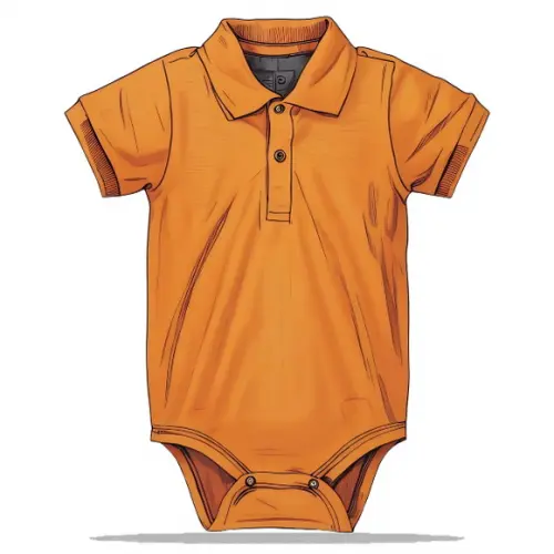 Molde em pdf de Body Bebe Gola Polo do Rn ao Gg