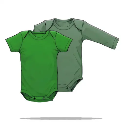 Molde em pdf de Body Infantil Manga Longa e Curta Rn ao Gg