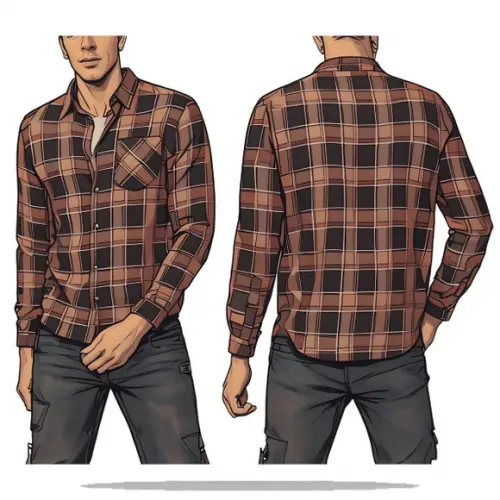 Molde em pdf de Camisa Masc Xadrez Adulto do P ao Xxg