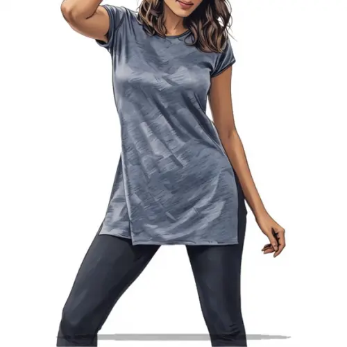 Molde em pdf de Camiseta Fem Adulto Longline Pp ao Xg