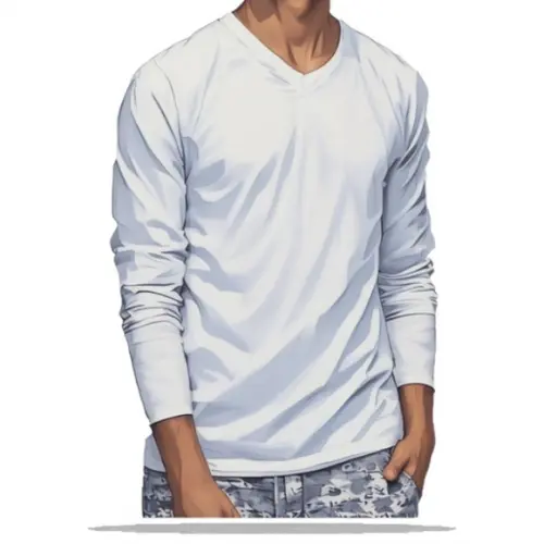 Molde em pdf de Camiseta Manga Longa Masc Gola V Pp ao Xg