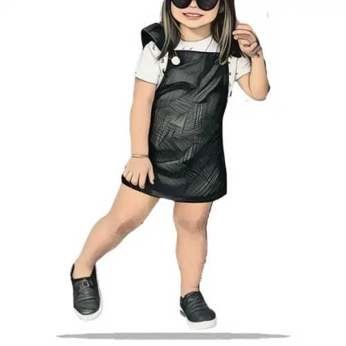 Molde em pdf de Jardineira Vestido Salopete Inf 2 a 14 Anos