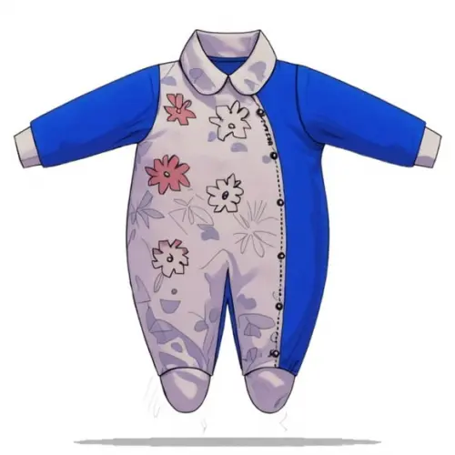 Molde em pdf de Macacao Bebê Fem Aberto na Lateral P ao Gg