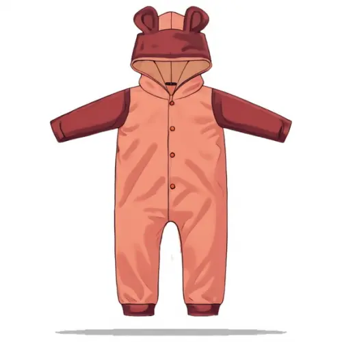 Molde em pdf de Macacão Infantil com Capuz 8 a 16 Anos