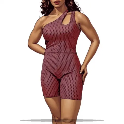 Molde em pdf de Macaquinho Fitness Decote Gota Um Ombro P-gg
