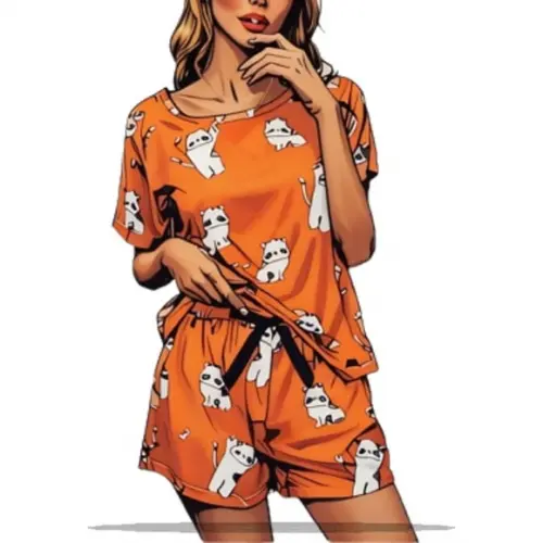 Molde em pdf de Pijama Short Dool Manga Curta Fem P ao Xxg