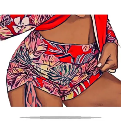 Molde em pdf de Short Praia Sunkini Fem P ao Gg