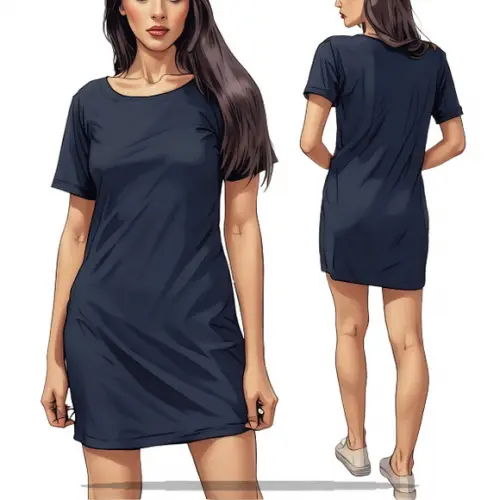 Molde em pdf de Vestido Camiseta Basico Esportivo do P ao Gg